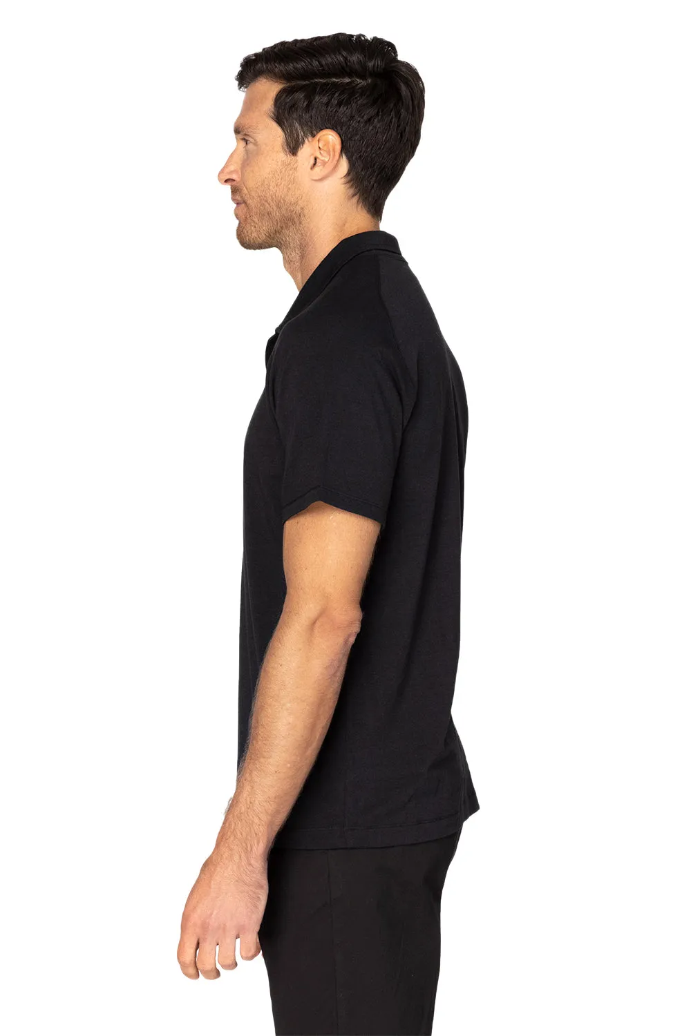 Threadfast Apparel Herren Impact Kurzarm-Polohemd - Schwarze Kleidung Threadfast-Apparel