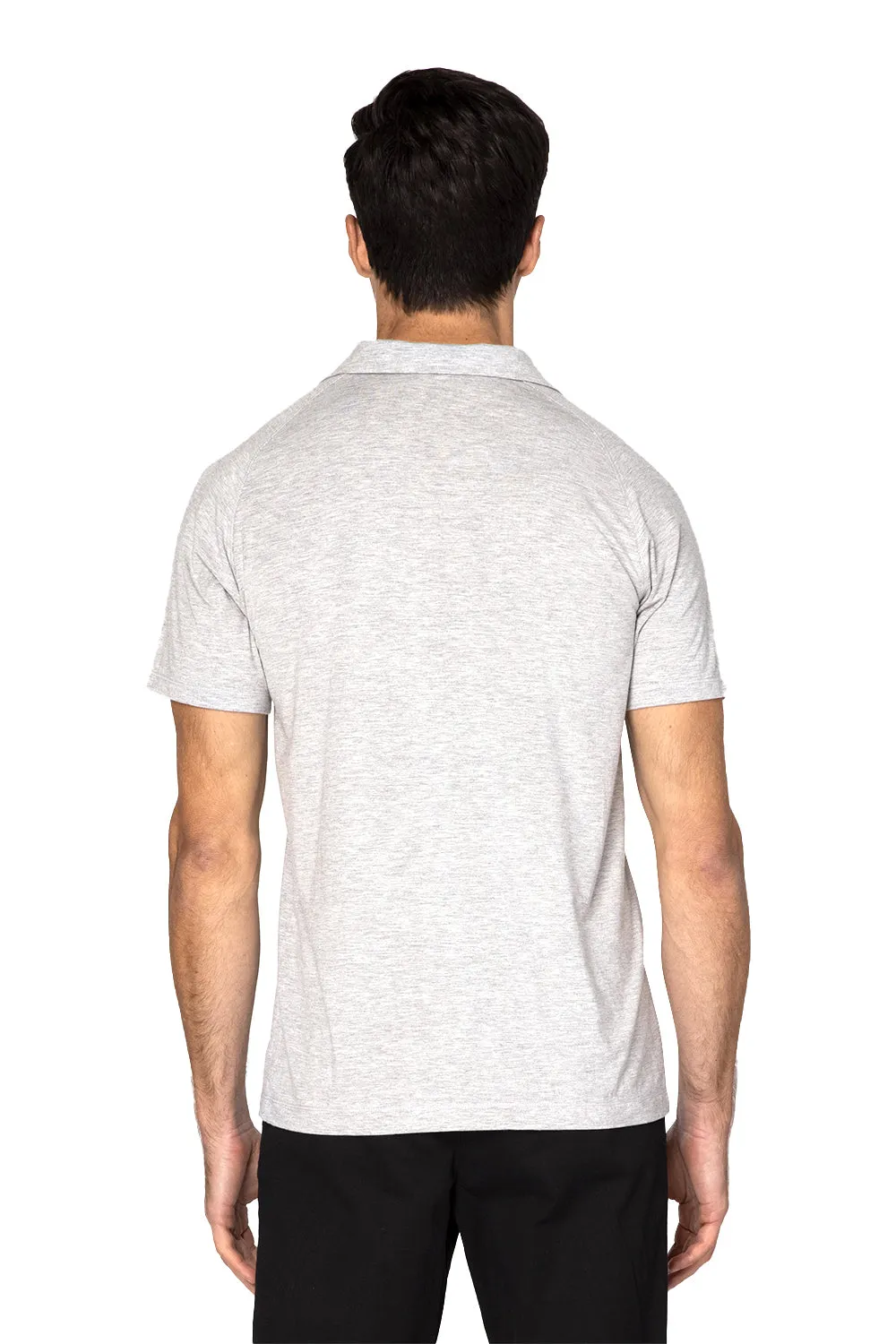 Threadfast Apparel Herren Impact Kurzarm-Polohemd - Heather Grau Kleidung Threadfast-Apparel
