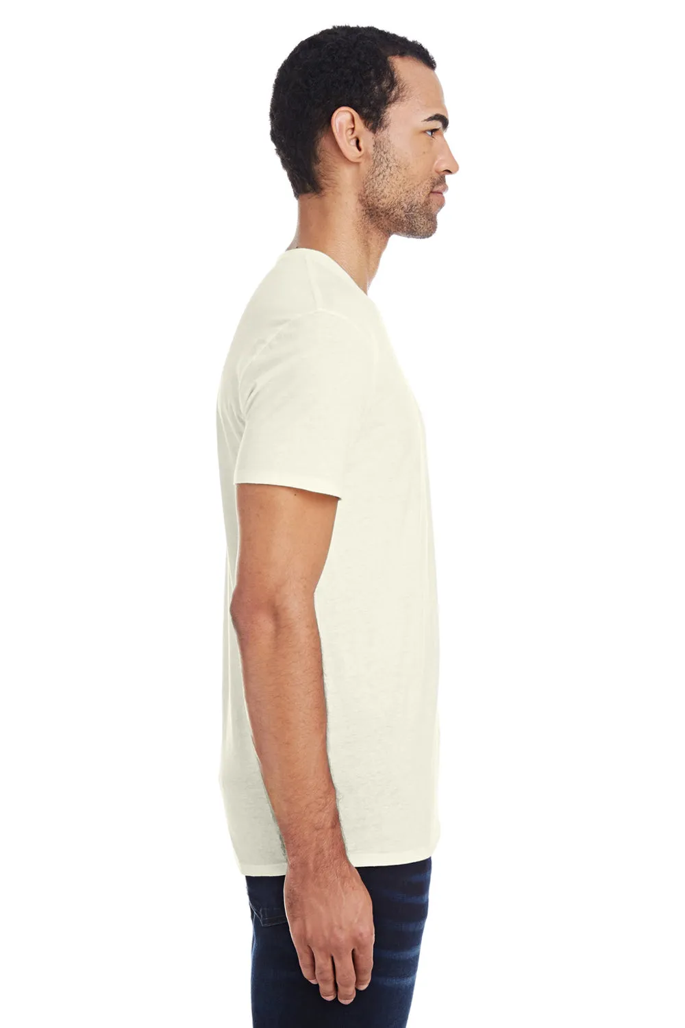 Threadfast Apparel Herren T-Shirt mit kurzen Ärmeln und Rundhalsausschnitt - Creme Bekleidung Threadfast-Apparel