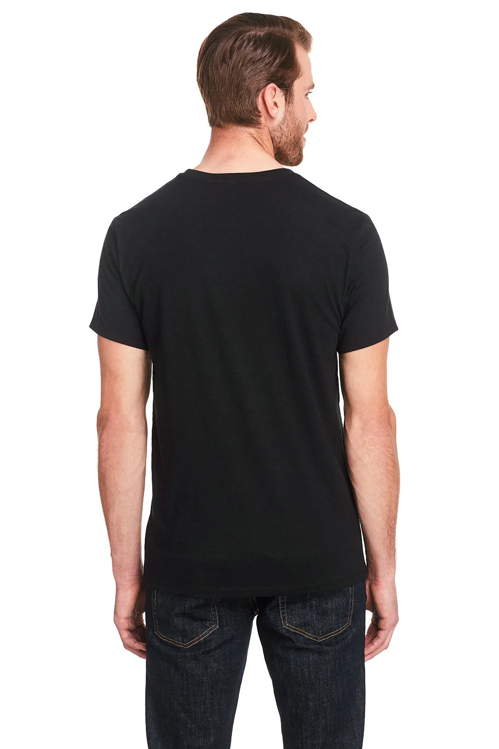 Threadfast Apparel Herren T-Shirt mit kurzen Ärmeln und Rundhalsausschnitt - Einfarbig Schwarz Kleidung Threadfast-Apparel