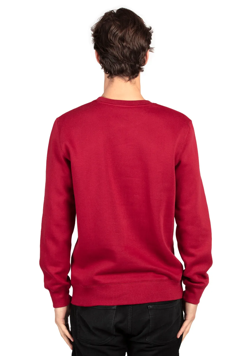 Threadfast Apparel Herren Ultimate Fleece Crewneck Sweatshirt - Burgunderrote Kleidung Threadfast-Apparel