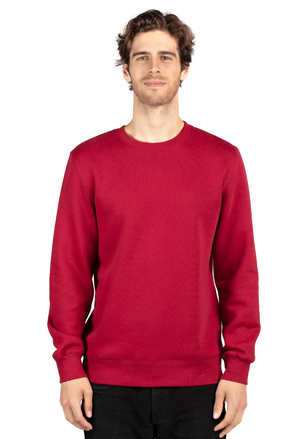 Threadfast Apparel Herren Ultimate Fleece Crewneck Sweatshirt - Burgunderrote Kleidung Threadfast-Apparel