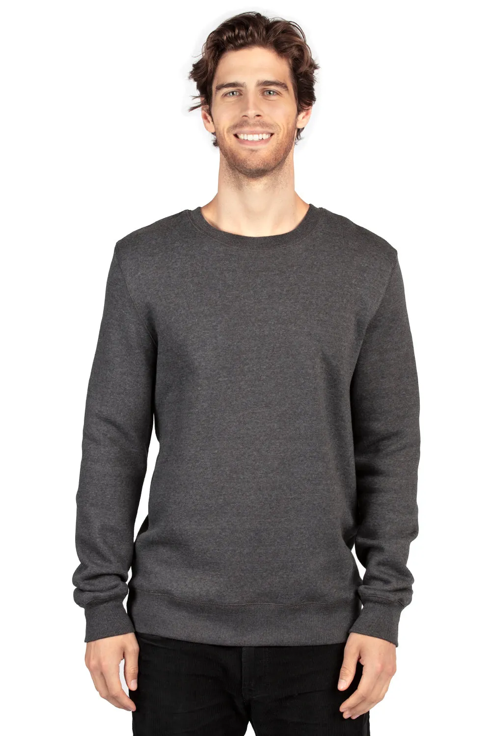 Threadfast Apparel Herren Ultimate Fleece Crewneck Sweatshirt - Heather Charcoal Grau