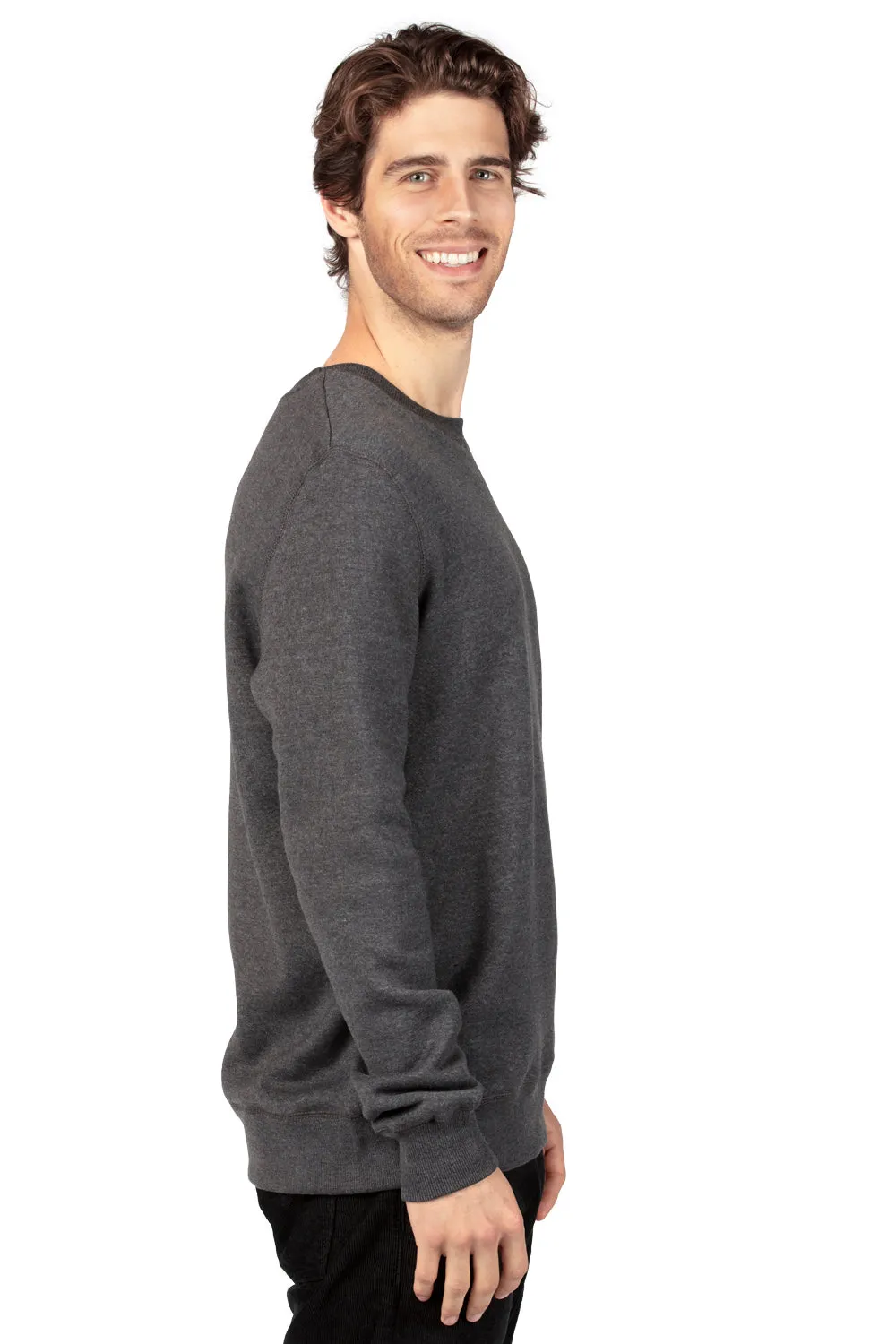 Threadfast Apparel Herren Ultimate Fleece Crewneck Sweatshirt - Heather Charcoal Grau