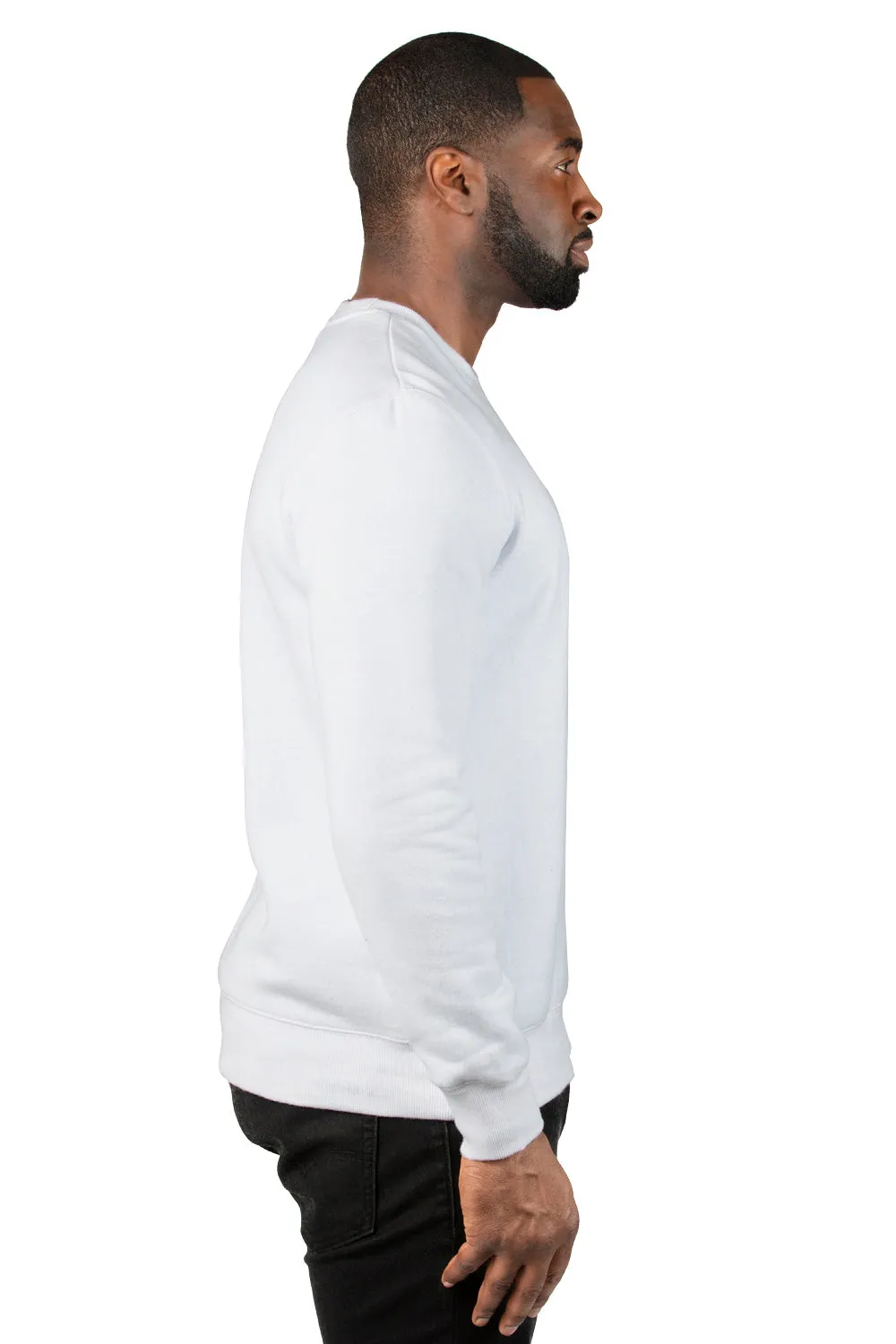 Threadfast Apparel Herren Ultimate Fleece Crewneck Sweatshirt - Weiß