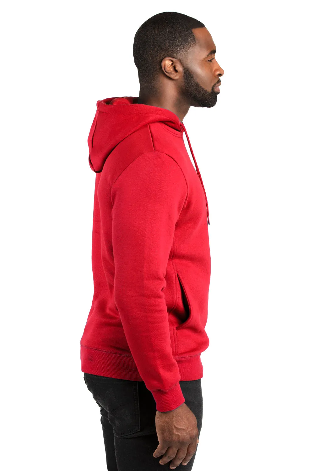 Threadfast Apparel Herren Ultimate Fleece Kapuzenpullover mit Taschen - Rot