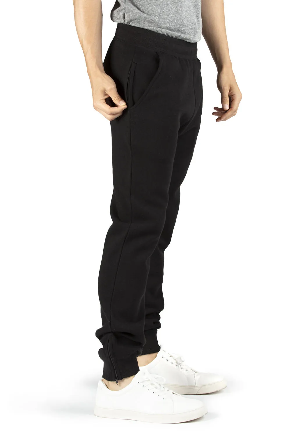 Threadfast Apparel Herren Ultimate Fleece Sweathose mit Taschen - Schwarz