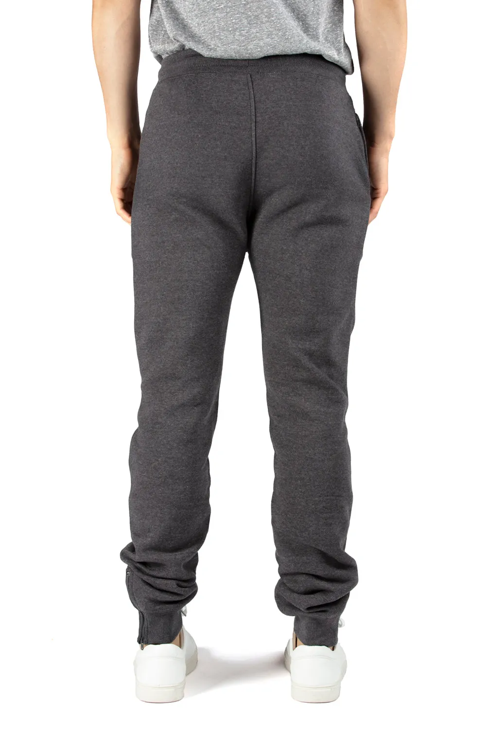 Threadfast Apparel Herren Ultimate Fleece Jogginghose mit Taschen - Meliertes Anthrazitgrau