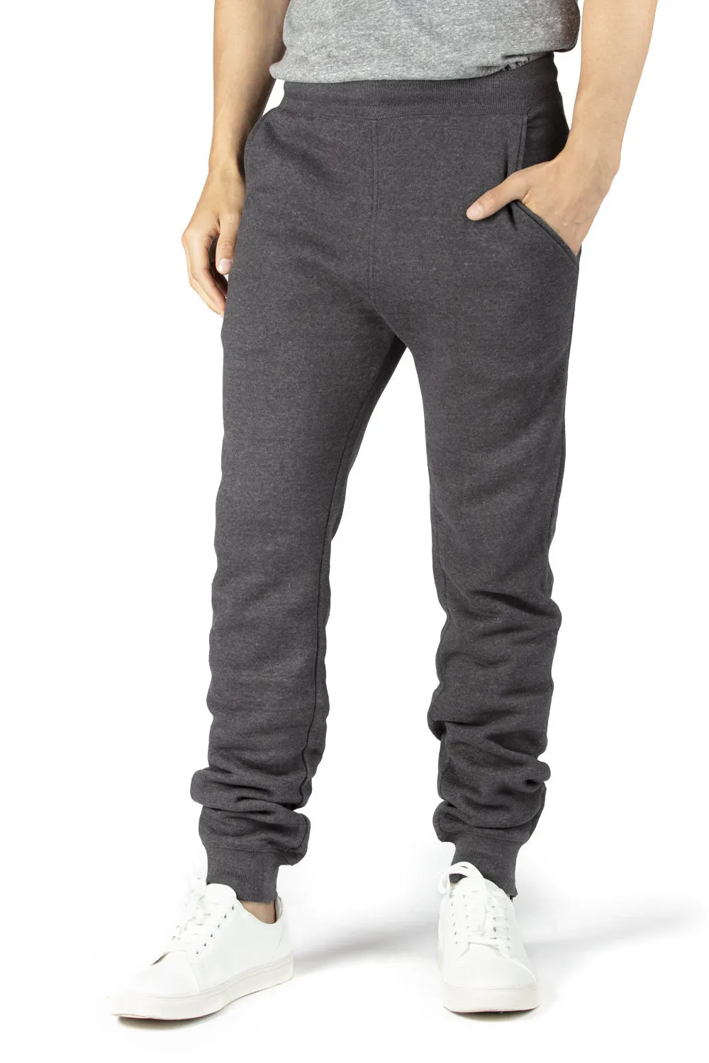Threadfast Apparel Herren Ultimate Fleece Jogginghose mit Taschen - Meliertes Anthrazitgrau
