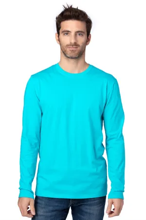 Threadfast Apparel Herren Ultimate Langarm Rundhals T-Shirt - Pazifik Blau Kleidung Threadfast-Apparel