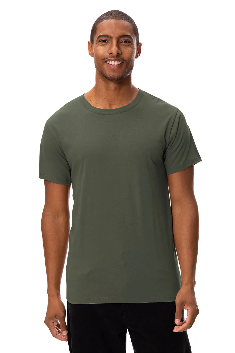 Threadfast Apparel Herren Ultimate Kurzarm Rundhals T-Shirt - Armee Grün Bekleidung Threadfast-Apparel