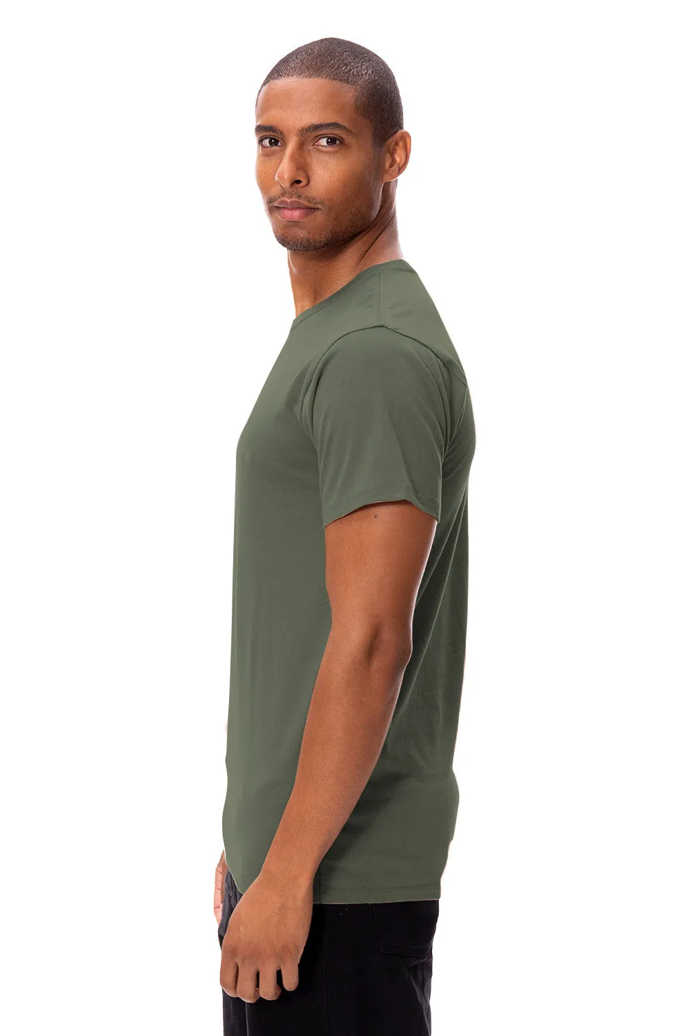 Threadfast Apparel Herren Ultimate Kurzarm Rundhals T-Shirt - Armee Grün Bekleidung Threadfast-Apparel