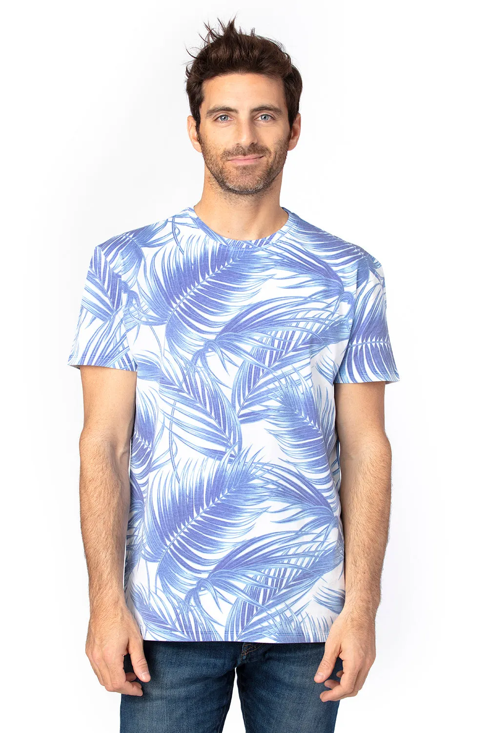 Threadfast Apparel Herren Ultimate Kurzarm Rundhals T-Shirt - Palm Paradise Kleidung Threadfast-Apparel