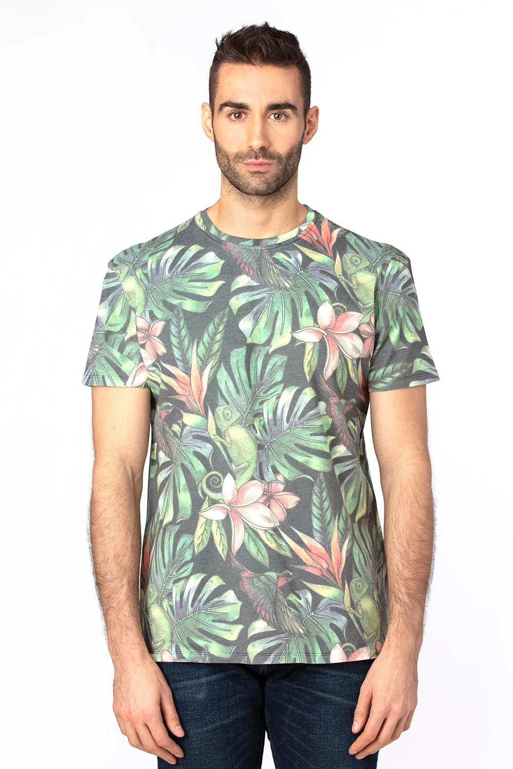 Threadfast Apparel Herren Ultimate Kurzarm Rundhals T-Shirt - Tropische Dschungel Kleidung Threadfast-Apparel