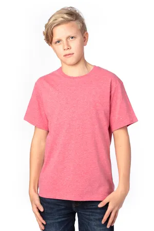 Threadfast Apparel Jugend Ultimate Kurzarm Rundhals T-Shirt - Heather Rote Kleidung Threadfast-Apparel