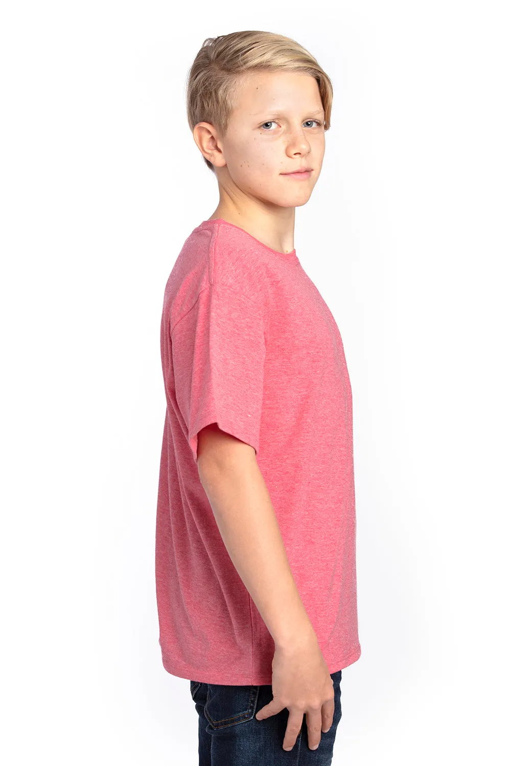 Threadfast Apparel Jugend Ultimate Kurzarm Rundhals T-Shirt - Heather Rote Kleidung Threadfast-Apparel