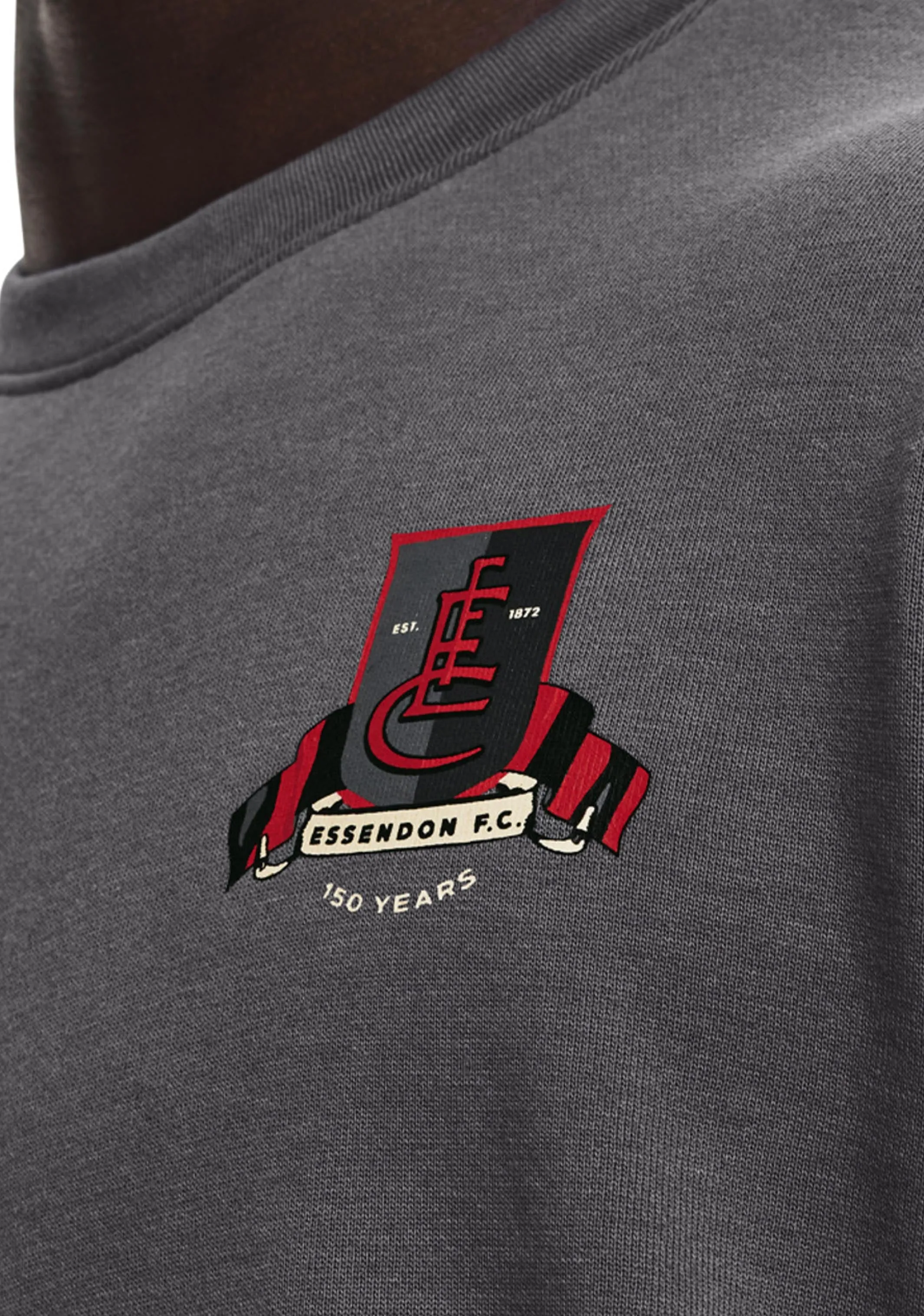Under Armour Essendon Herren Hustle Fleece Crew Grau 2022 <br> 1374237 040