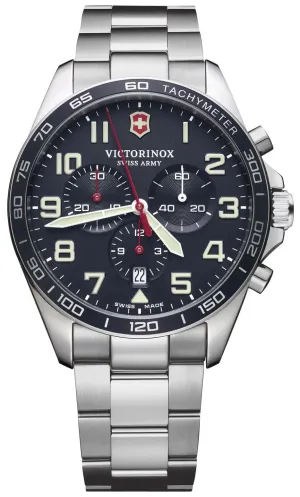 Victorinox Swiss Army FieldForce Chronograph Herrenuhr mit Edelstahlgehäuse, blauem Zifferblatt und Kalenderfunktion 241857 Victorinox Swiss Army Uhren