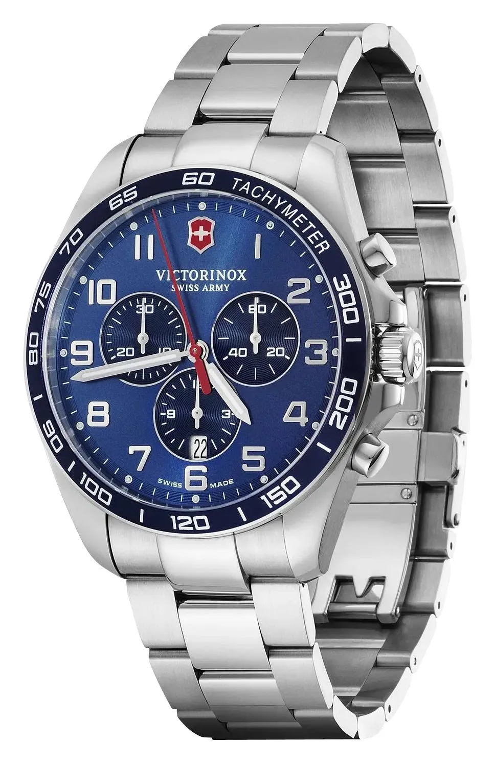 Victorinox Swiss Army FieldForce Classic Chronograph Edelstahl Blaues Zifferblatt Datum Quarz Herrenuhr 241901 Victorinox Swiss Army Uhren