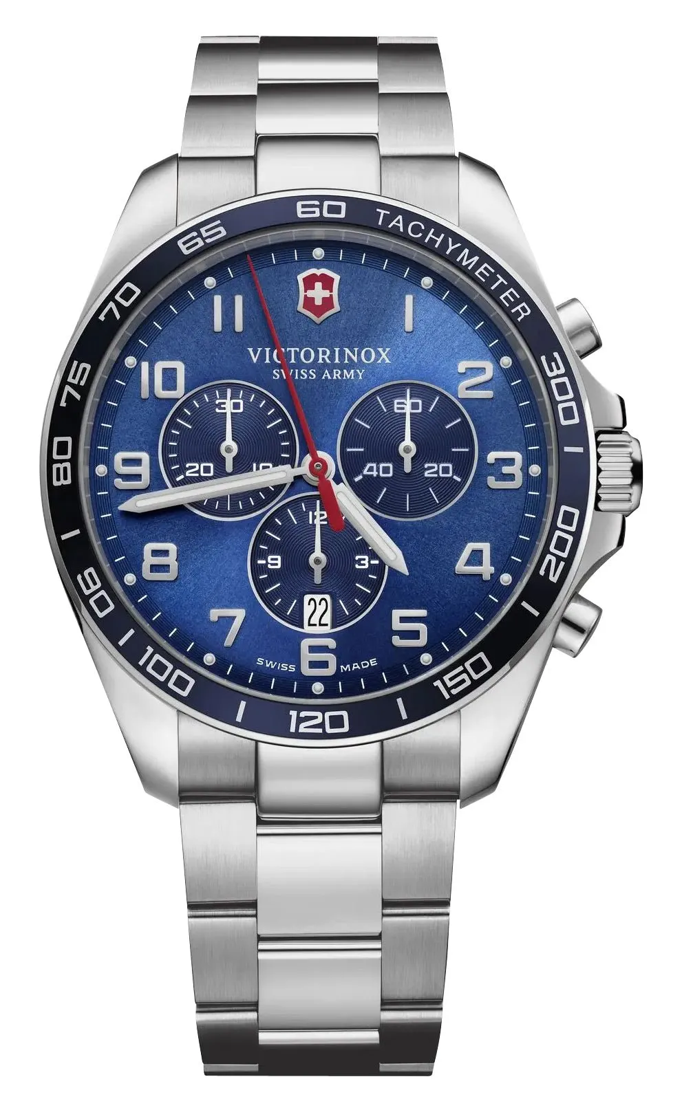 Victorinox Swiss Army FieldForce Classic Chronograph Edelstahl Blaues Zifferblatt Datum Quarz Herrenuhr 241901 Victorinox Swiss Army Uhren