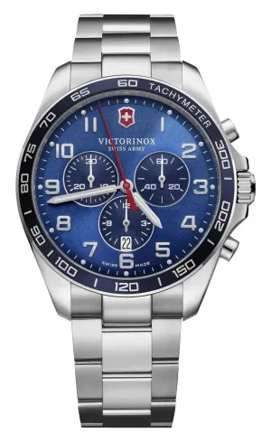 Victorinox Swiss Army FieldForce Classic Chronograph Edelstahl Blaues Zifferblatt Datum Quarz Herrenuhr 241901 Victorinox Swiss Army Uhren