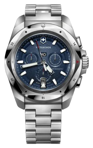 Victorinox Swiss Army I.N.O.X. Chronograph Edelstahl blaues Zifferblatt Tag/Datum Taucher Quarz Herrenuhr 241985 Victorinox Swiss Army Uhren
