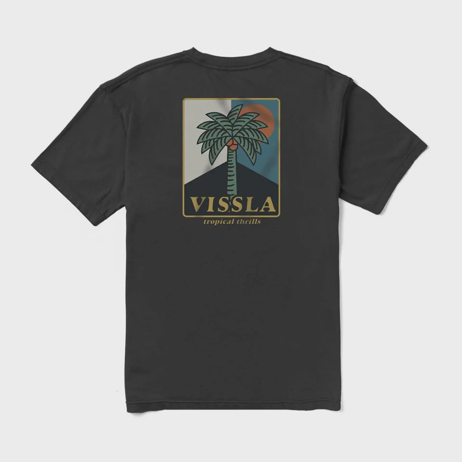 Vissla Herren Tropical Thrills Premium Bio-Pocket-T-Shirt - Schwarz