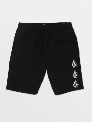Volcom Iconic Stone Elastische Bund Fleece Jungen Shorts (Alter 8-14) Schwarz Volcom