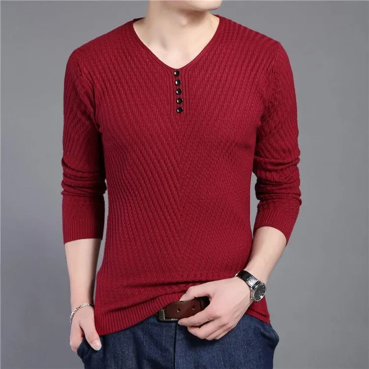 West Louis™ Figurbetonter Pullover mit V-Ausschnitt
