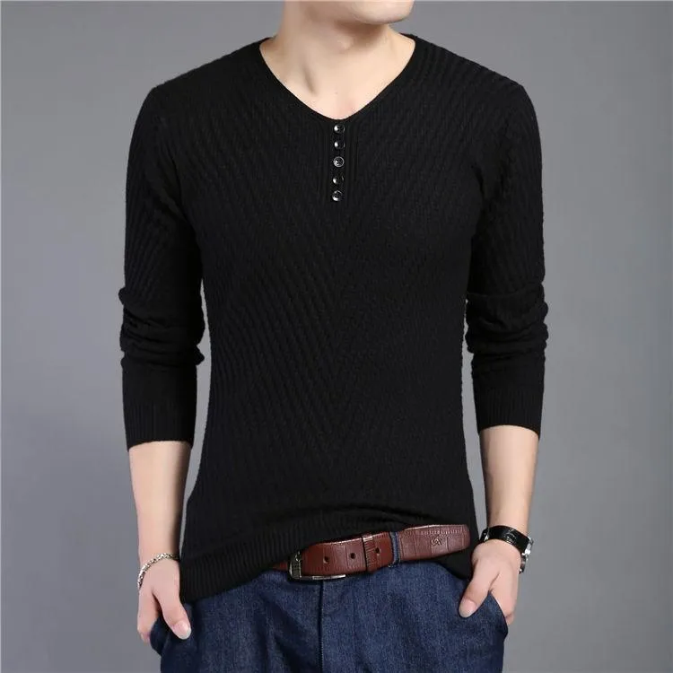 West Louis™ Figurbetonter Pullover mit V-Ausschnitt