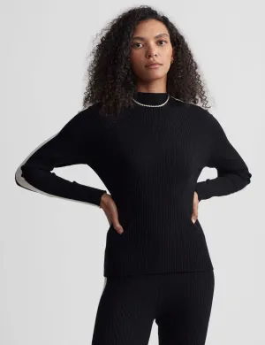 Wilshire Mock Neck Strickpullover - Schwarz