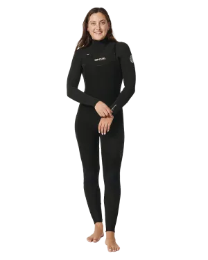 Damen Dawn Patrol 5/3mm Frontreißer-Neoprenanzug in Schwarz