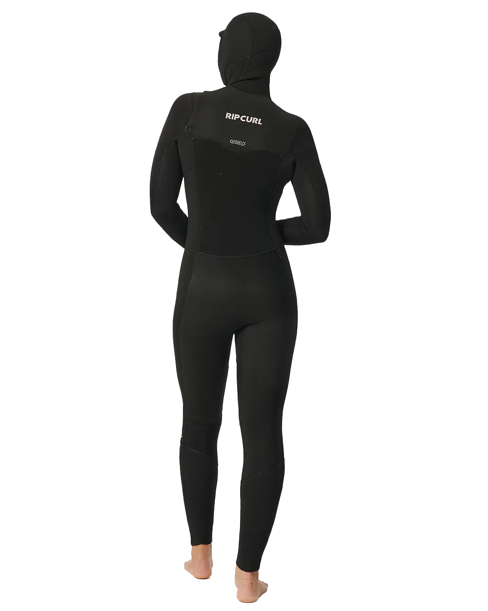 Damen Dawn Patrol 5/4mm Kapuzen-Neoprenanzug mit Frontreißverschluss in Schwarz