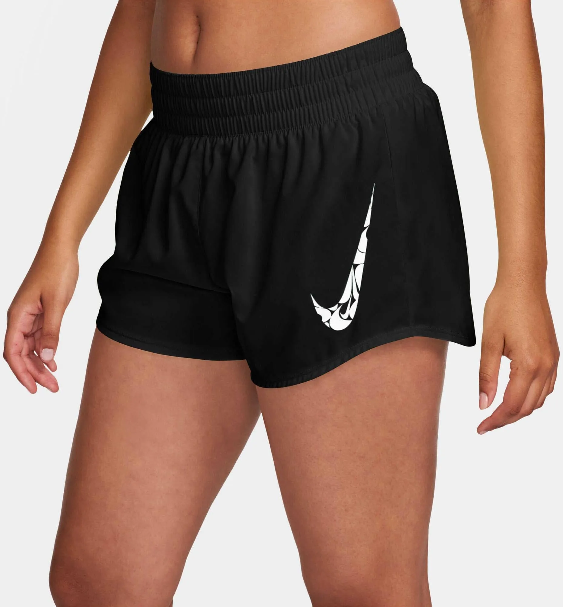 Damen One Swoosh Laufshorts mit mittelhoher Taille und gefütterter Slip