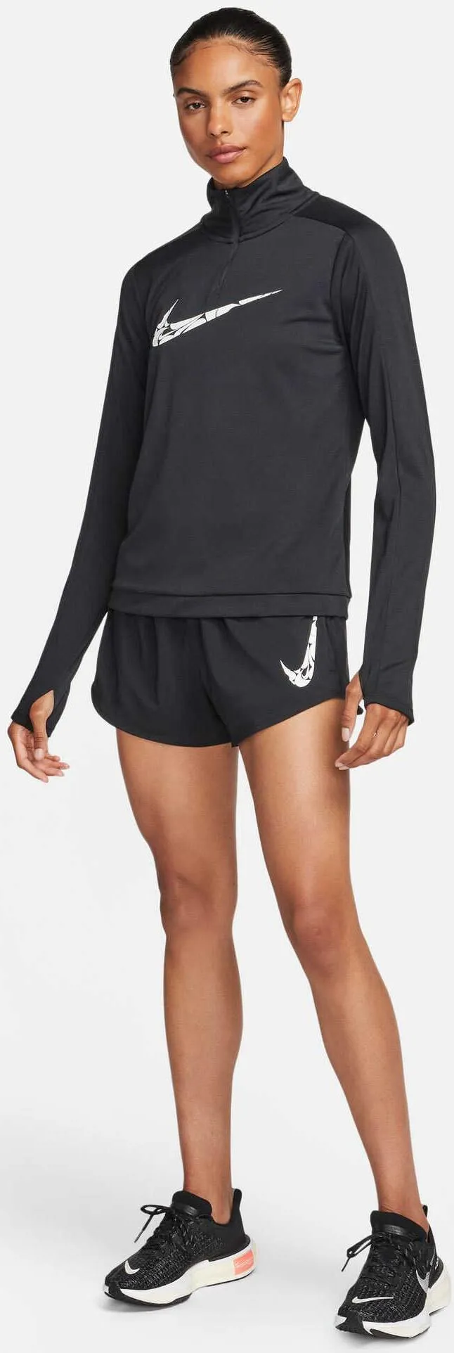 Damen One Swoosh Laufshorts mit mittelhoher Taille und integrierter Slip-Fütterung