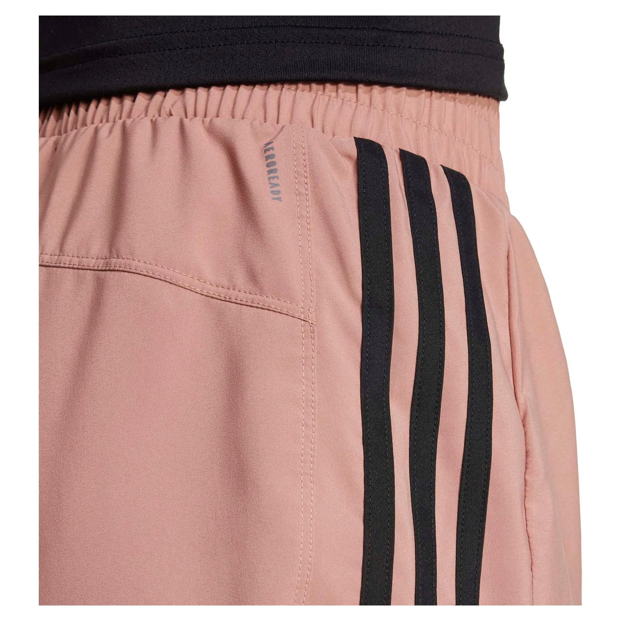 Damen Pacer Trainingsshorts mit 3 Streifen, gewebt, hoher Bund, 5 Zoll