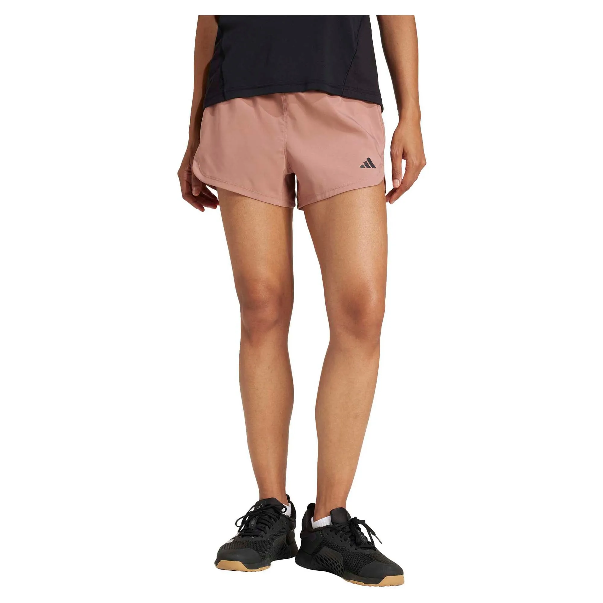 Damen Pacer Trainingsshorts mit 3 Streifen, gewebt, hoher Bund, 5 Zoll