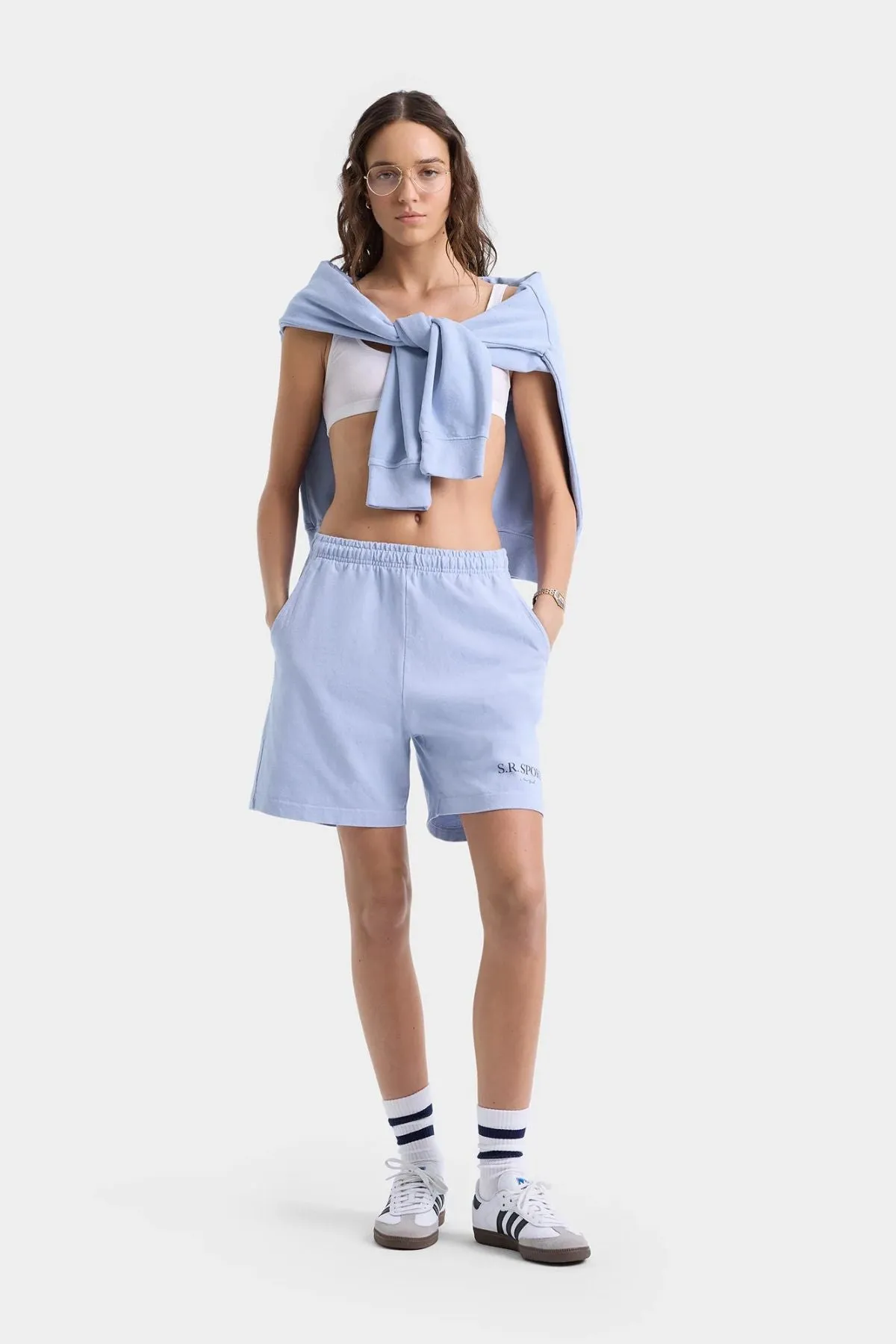 Damen Sporty & Rich Sporty & Rich Gym Shorts - Gewaschener Hortensienfarbton