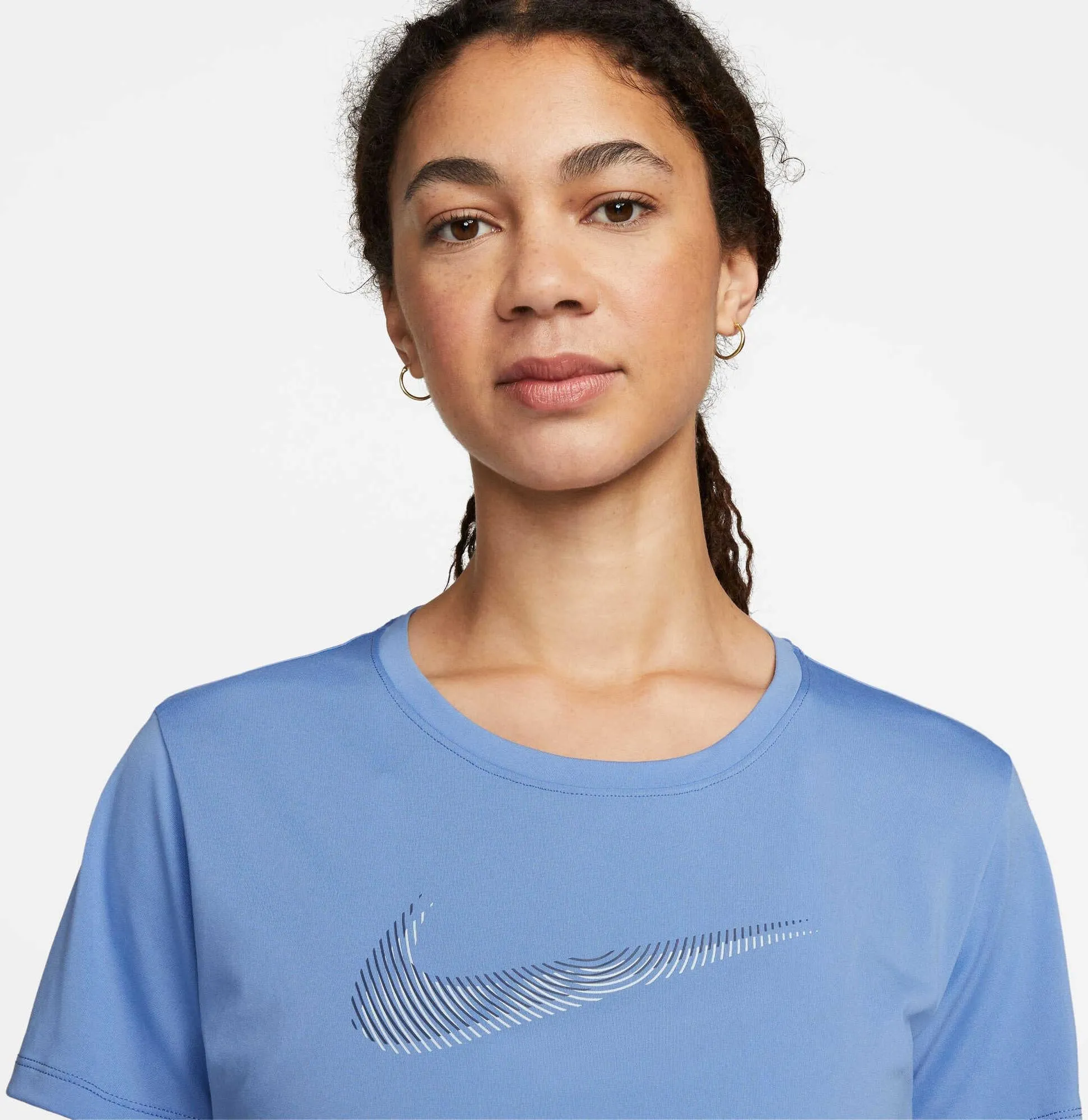 Damens Swoosh Kurzarm-Lauftop