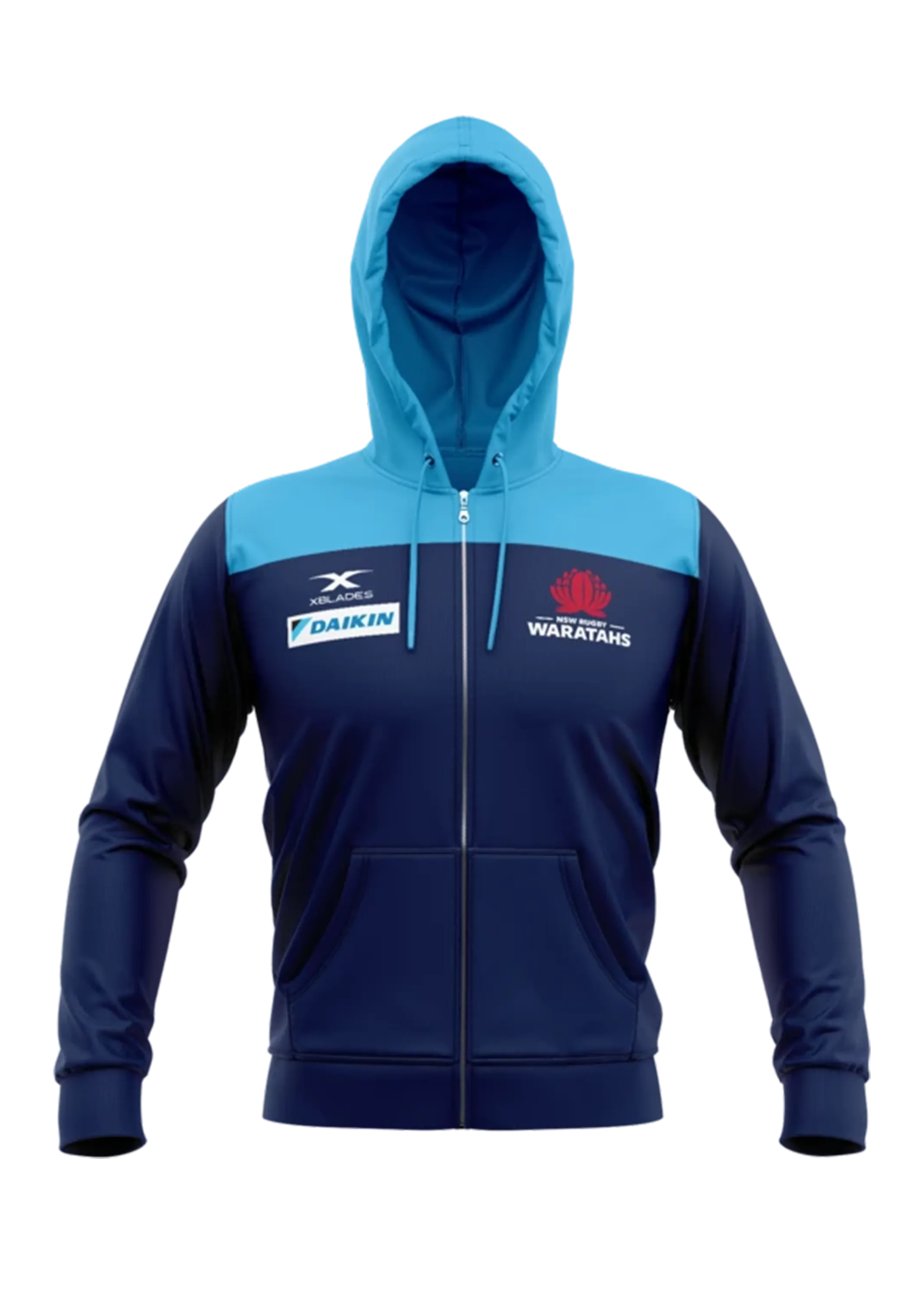 Xblades Damen NSW Waratahs Reißverschluss-Hoodie 20 <BR> WAR-HOD-L20-W NAVY SKY
