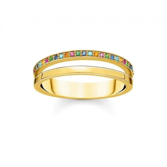 Gelbgold Mehrfarbiger Stein Doppelring TR2316-488-7 Thomas Sabo Ringe