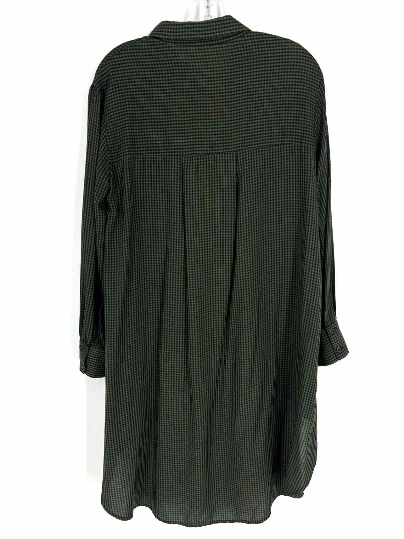 Zara Trafaluc Größe XS Grün/Schwarz Hi-Lo Gingham Bluse
